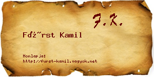Fürst Kamil névjegykártya